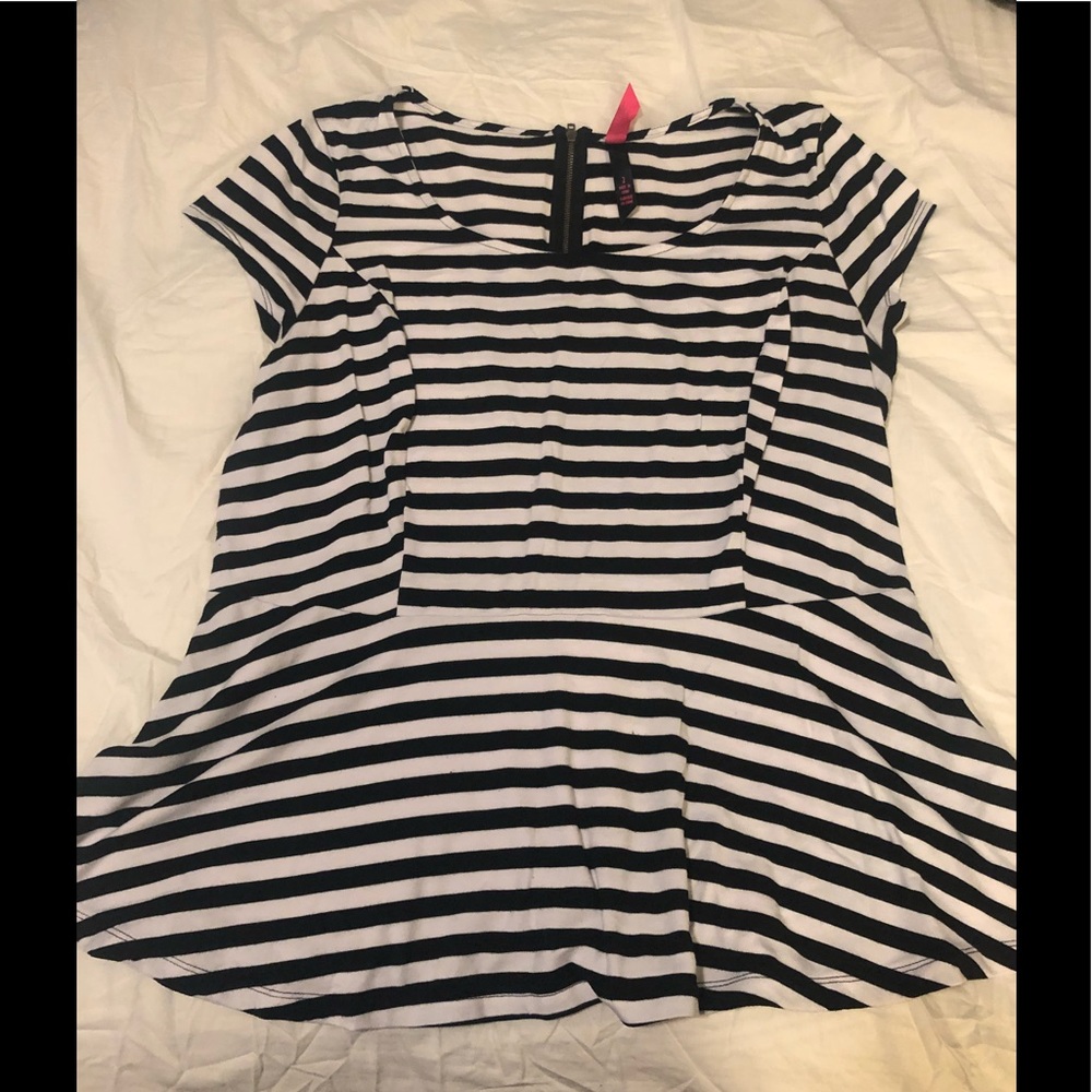 Striped Peplum Top